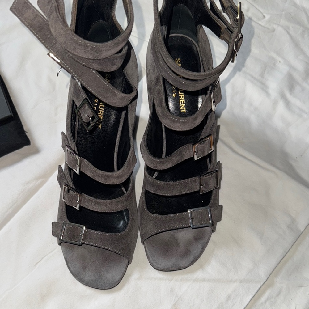 Saint Laurent Gray Heels Elegant Design